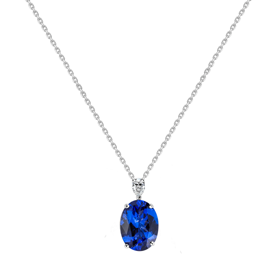 Diamond necklace with tanzanite Élise