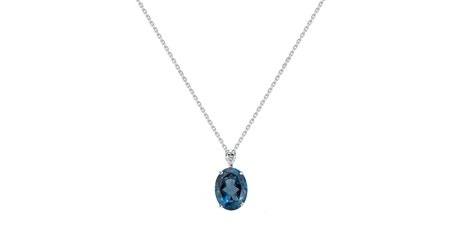Diamond necklace with Topaz Élise
