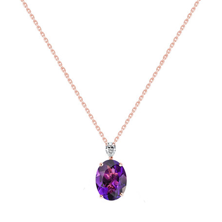 Diamond necklace with Amethyst Élise