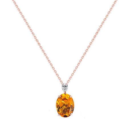 Diamond necklace with Citrine Élise