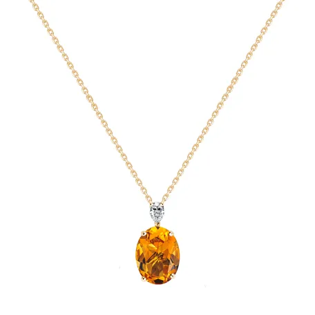 Diamond necklace with Citrine Élise