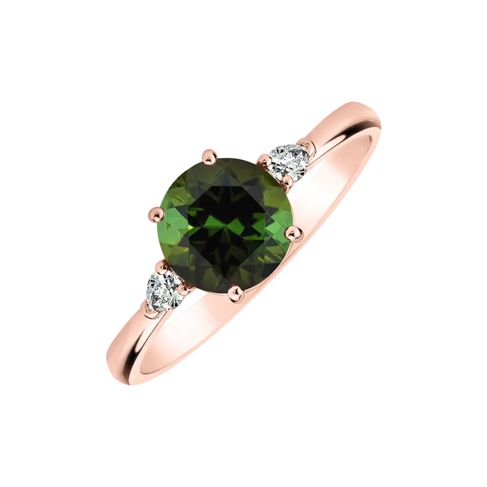 Diamond ring with Tourmaline Royal Oasis