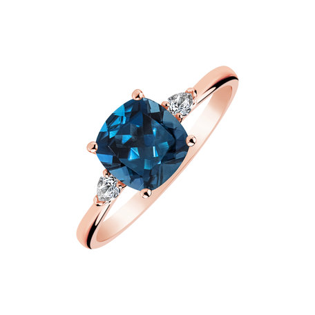 Diamond ring with Topaz Marigold