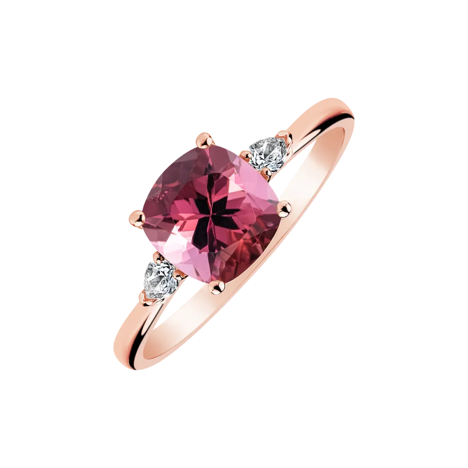 Diamond ring with Tourmaline Marigold