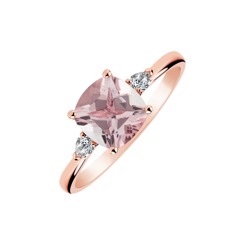 Diamond ring with Morganite Marigold