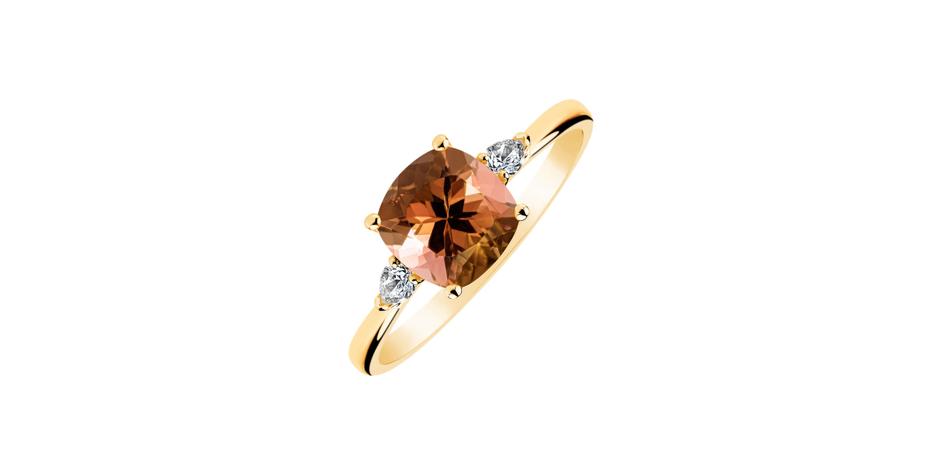 Diamond ring with Tourmaline Marigold