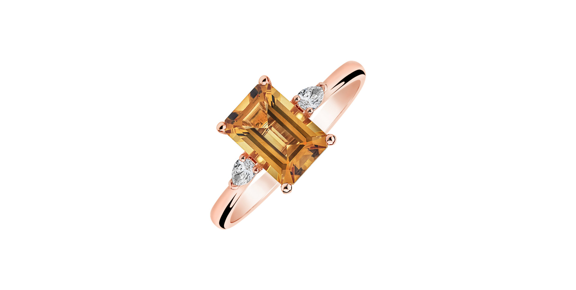 Diamond ring with Citrine Royal Cordelia