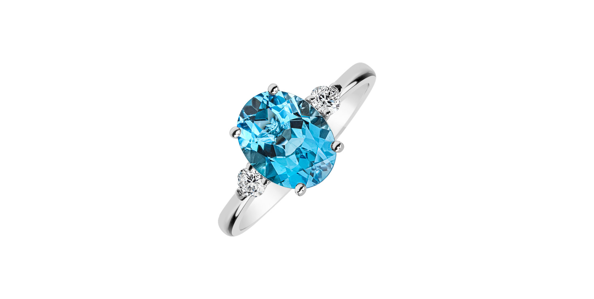 Diamond ring with Topaz Aqua Storm