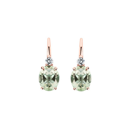 Diamond earrings with Amethyst Juliette