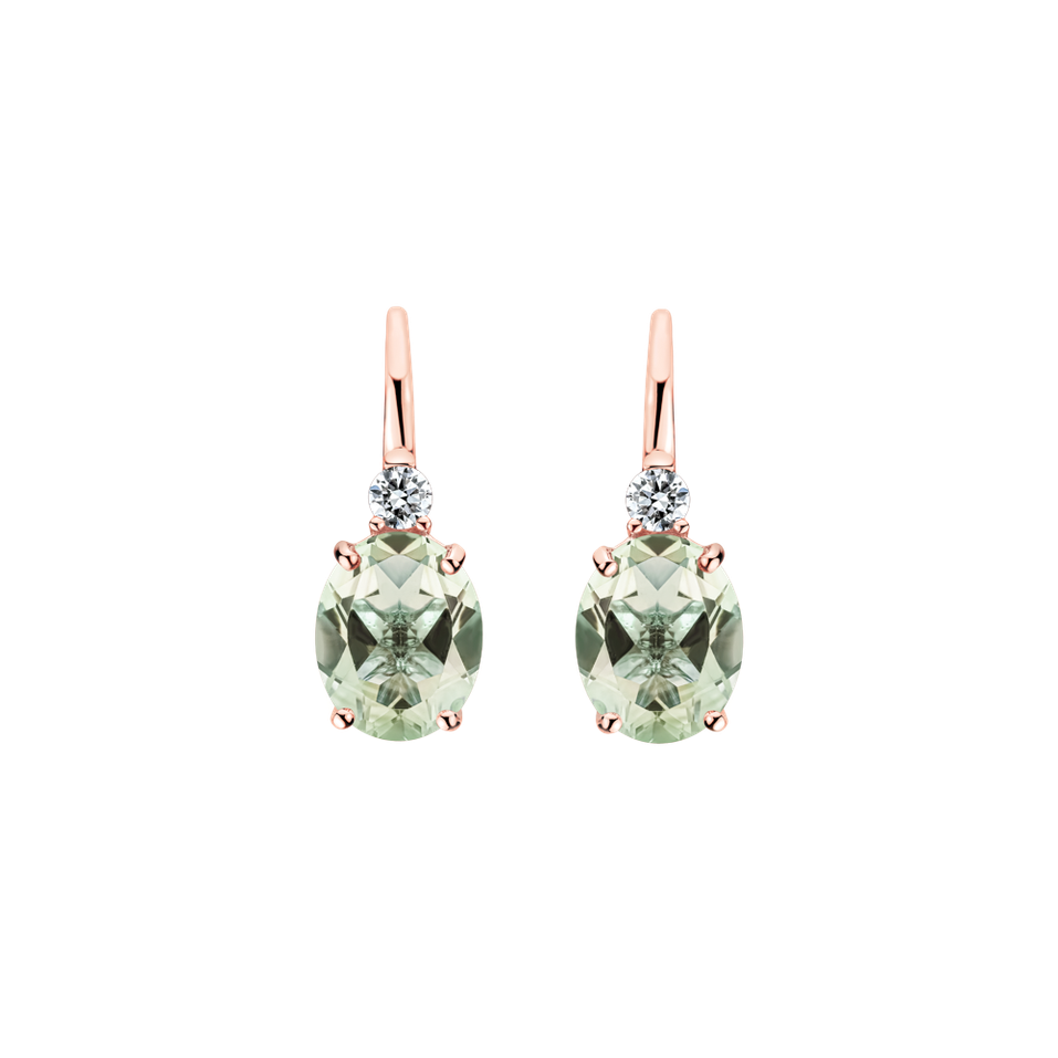 Diamond earrings with Amethyst Juliette