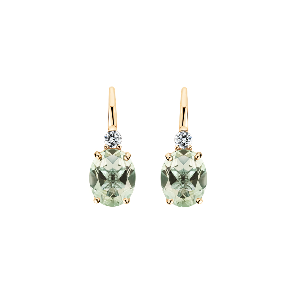 Náušnice s diamantom a ametystom Juliette