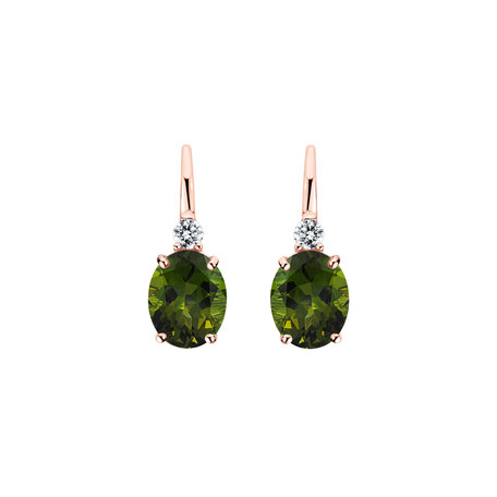 Diamond earrings with Tourmaline Juliette