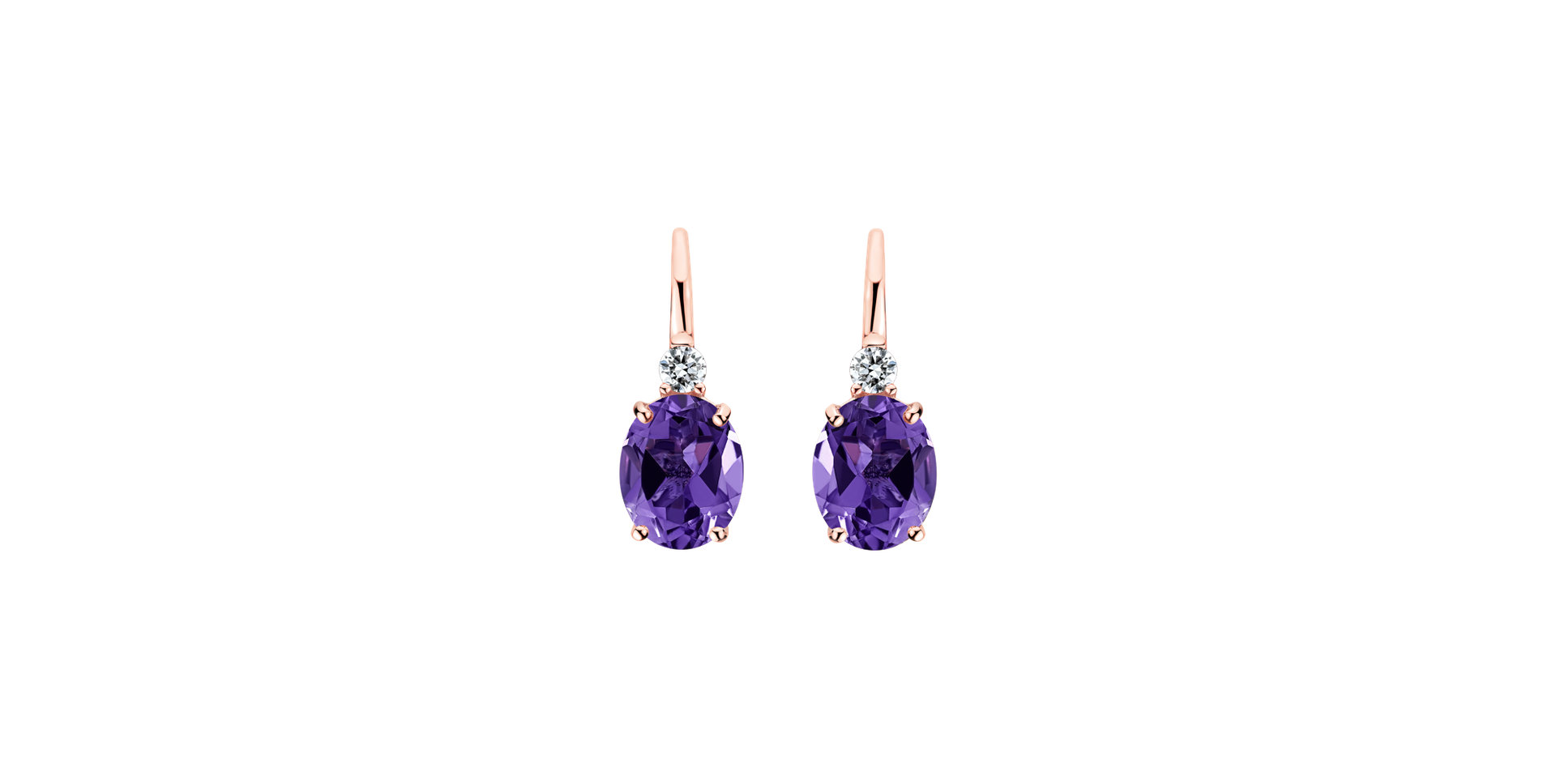 Diamond earrings with Amethyst Juliette