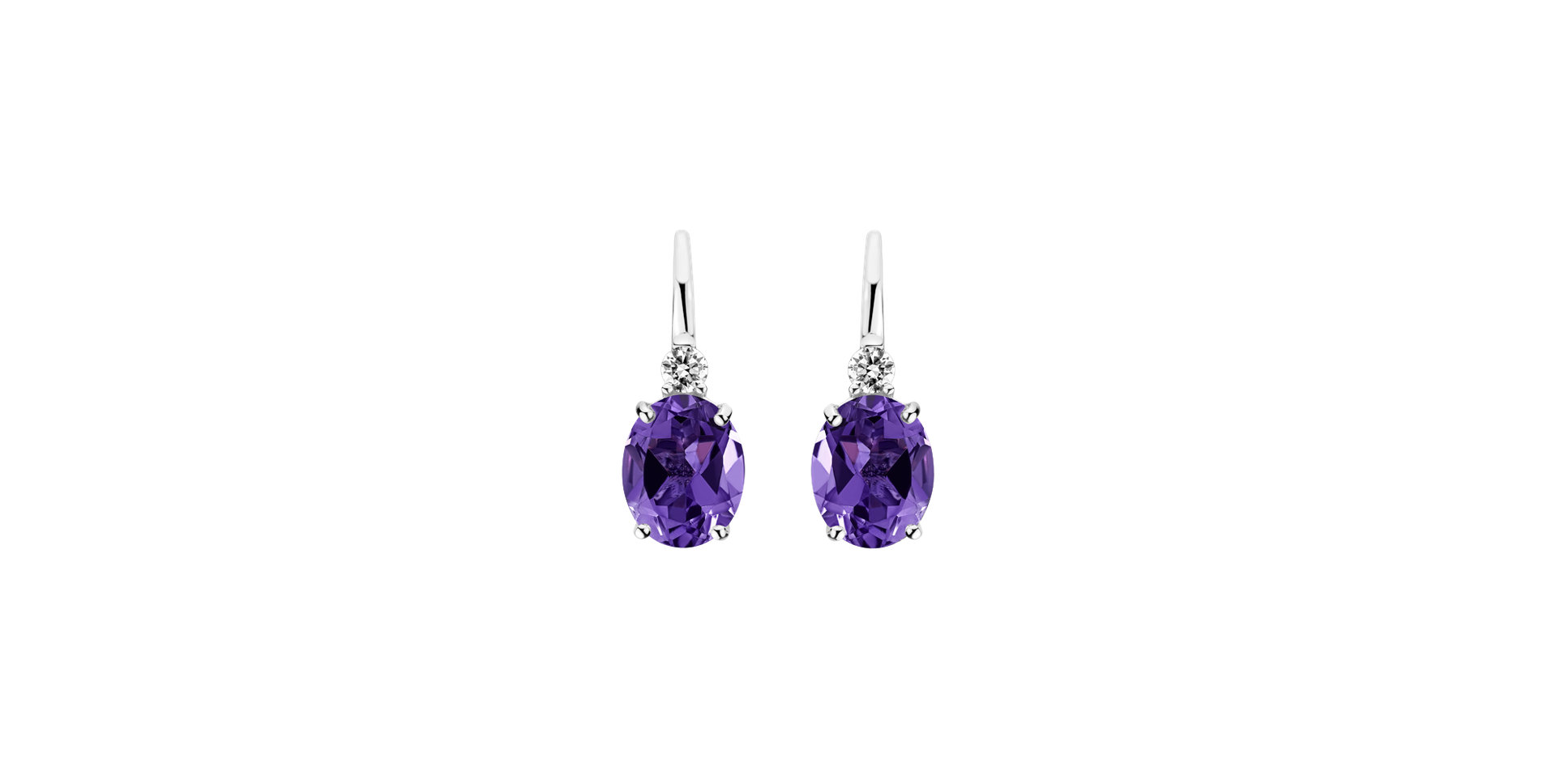 Diamond earrings with Amethyst Juliette
