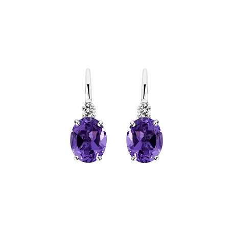 Diamond earrings with Amethyst Juliette