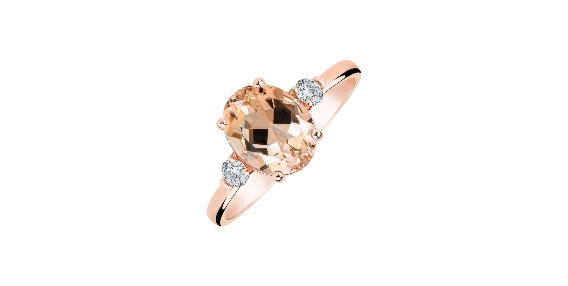 Diamond ring with Morganite Clementine Haze