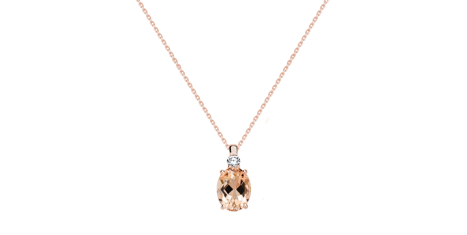 Diamond necklace with Morganite Alexandria