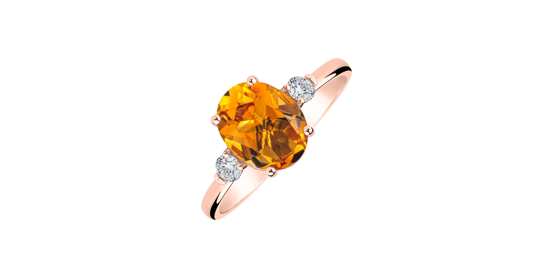 Diamond ring with Citrine Sunset Blaze