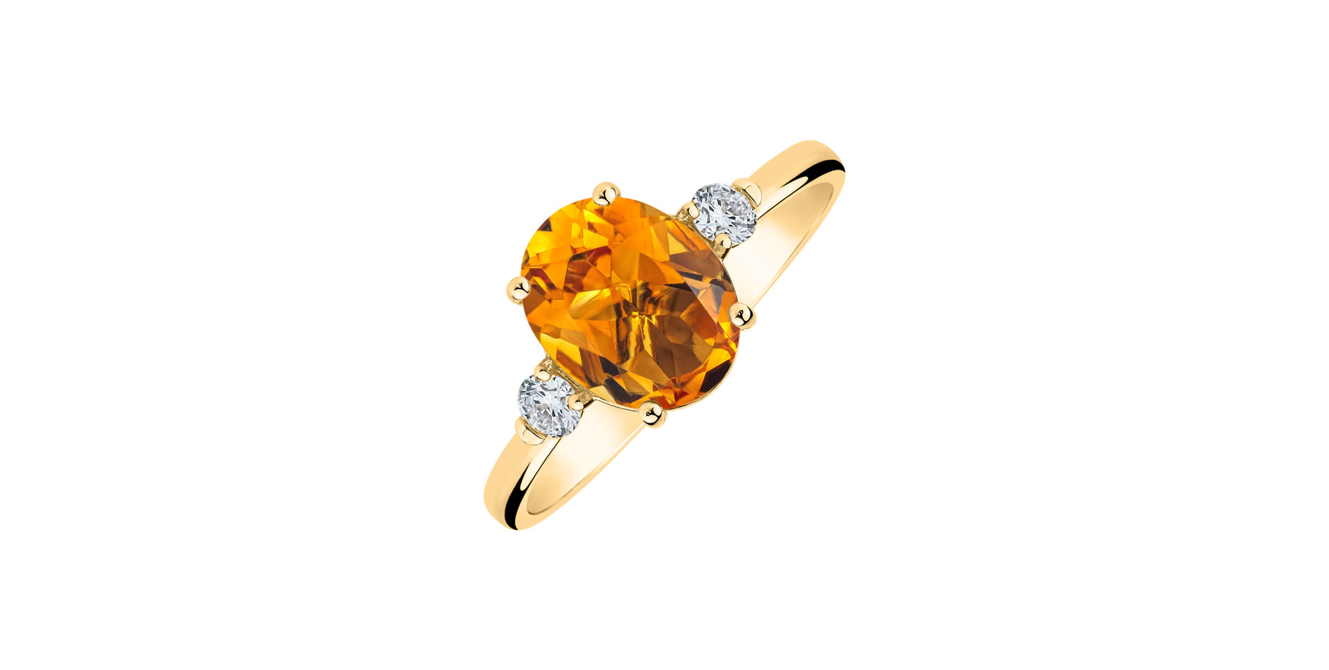 Diamond ring with Citrine Sunset Blaze
