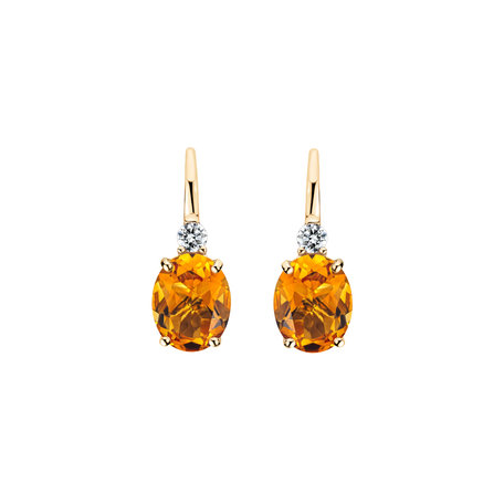 Diamond earrings with Citrine Juliette