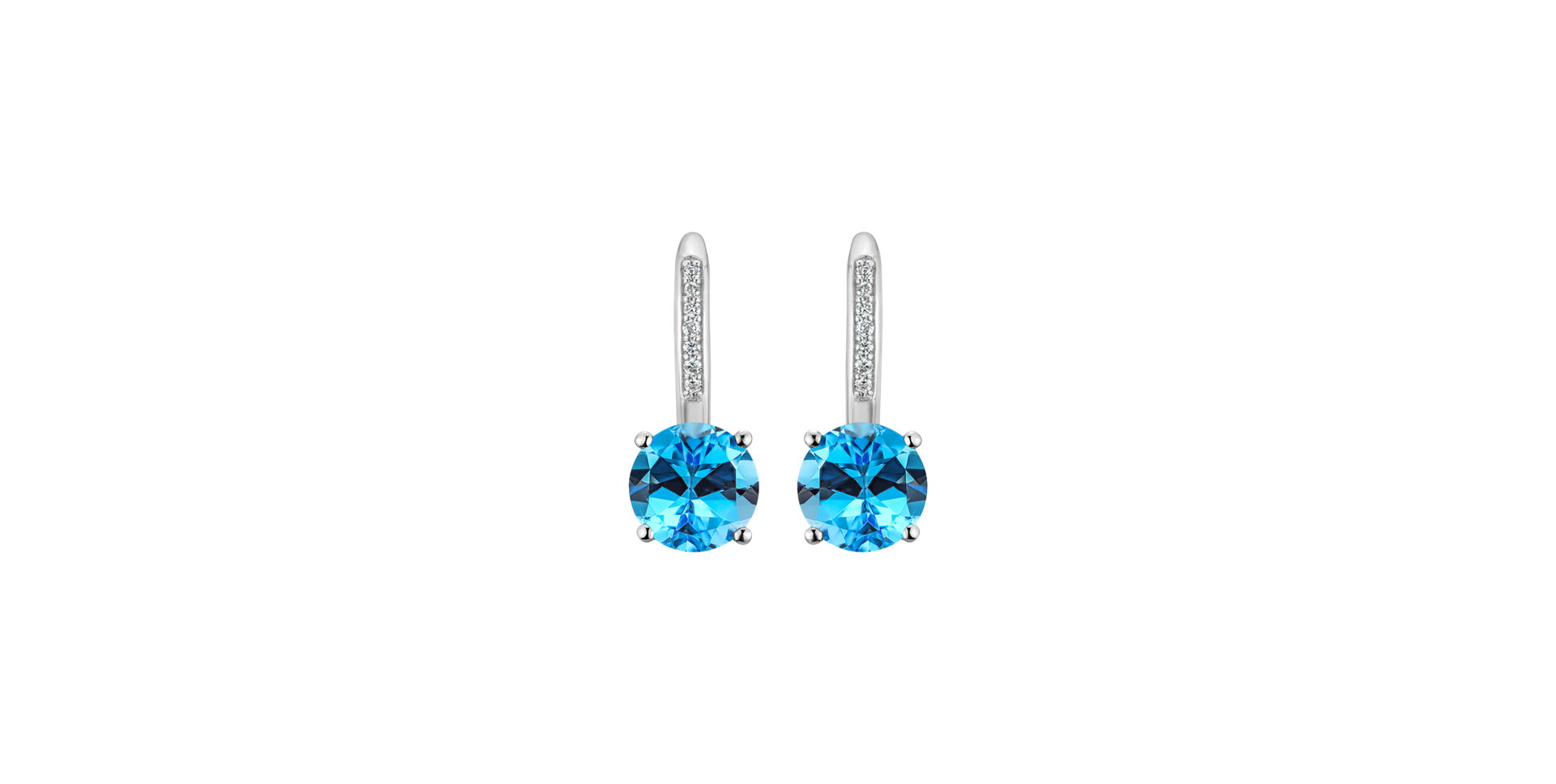 Diamond earrings with Topaz Carlo