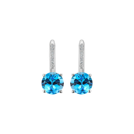 Diamond earrings with Topaz Carlo