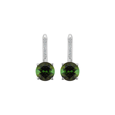Diamond earrings with Tourmaline Carlo