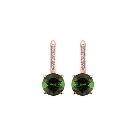Diamond earrings with Tourmaline Carlo