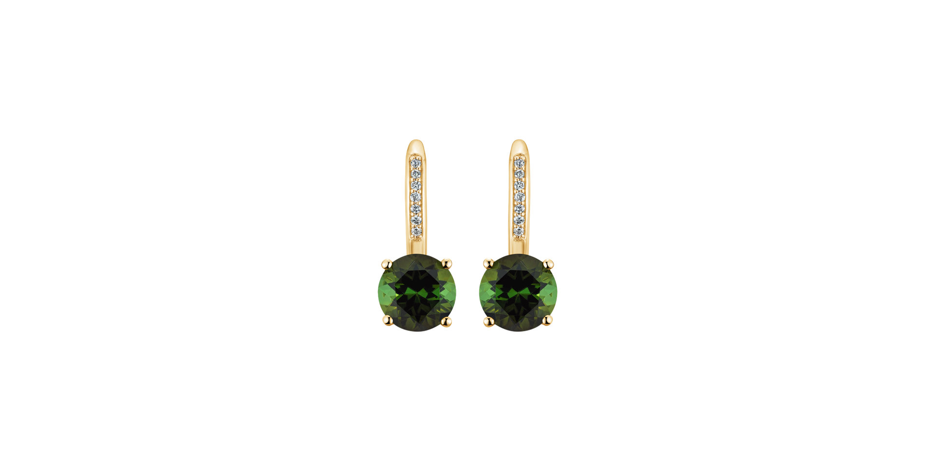 Diamond earrings with Tourmaline Carlo