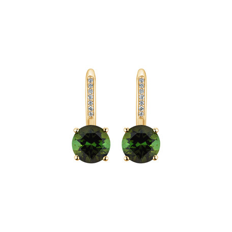 Diamond earrings with Tourmaline Carlo