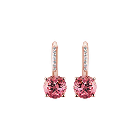 Diamond earrings with Tourmaline Carlo