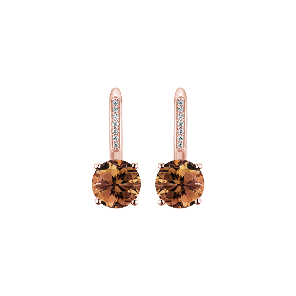 Diamond earrings with Tourmaline Carlo