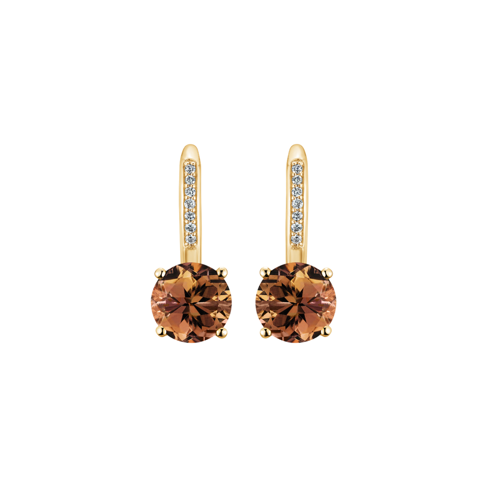 Diamond earrings with Tourmaline Carlo