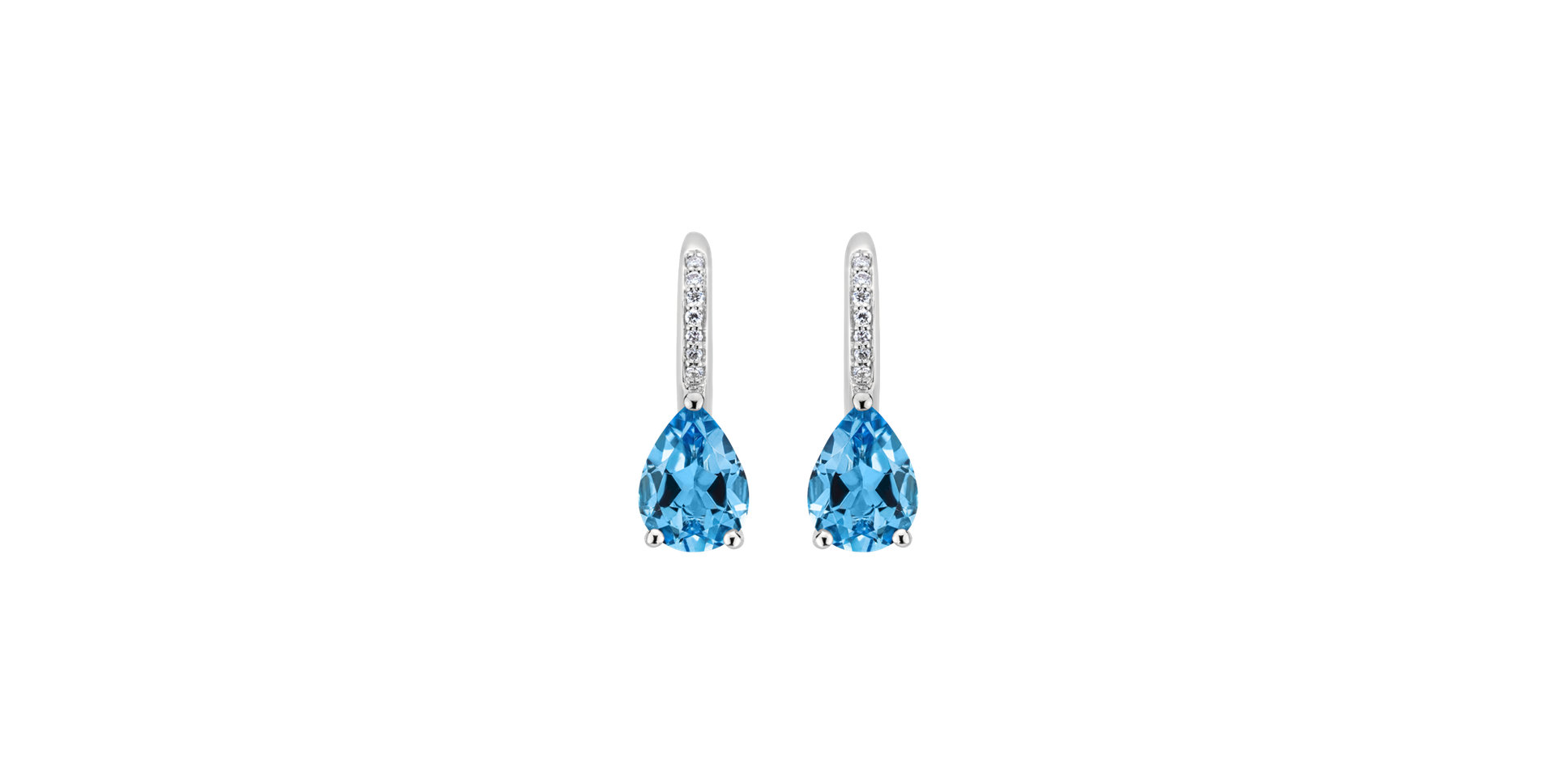 Diamond earrings with Topaz Tearfall