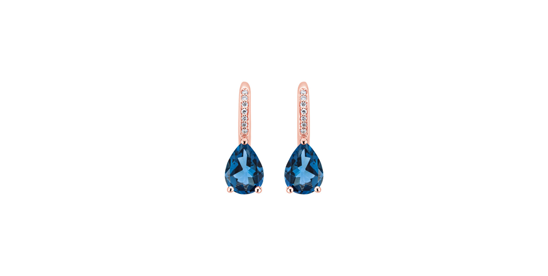 Diamond earrings with Topaz Tearfall