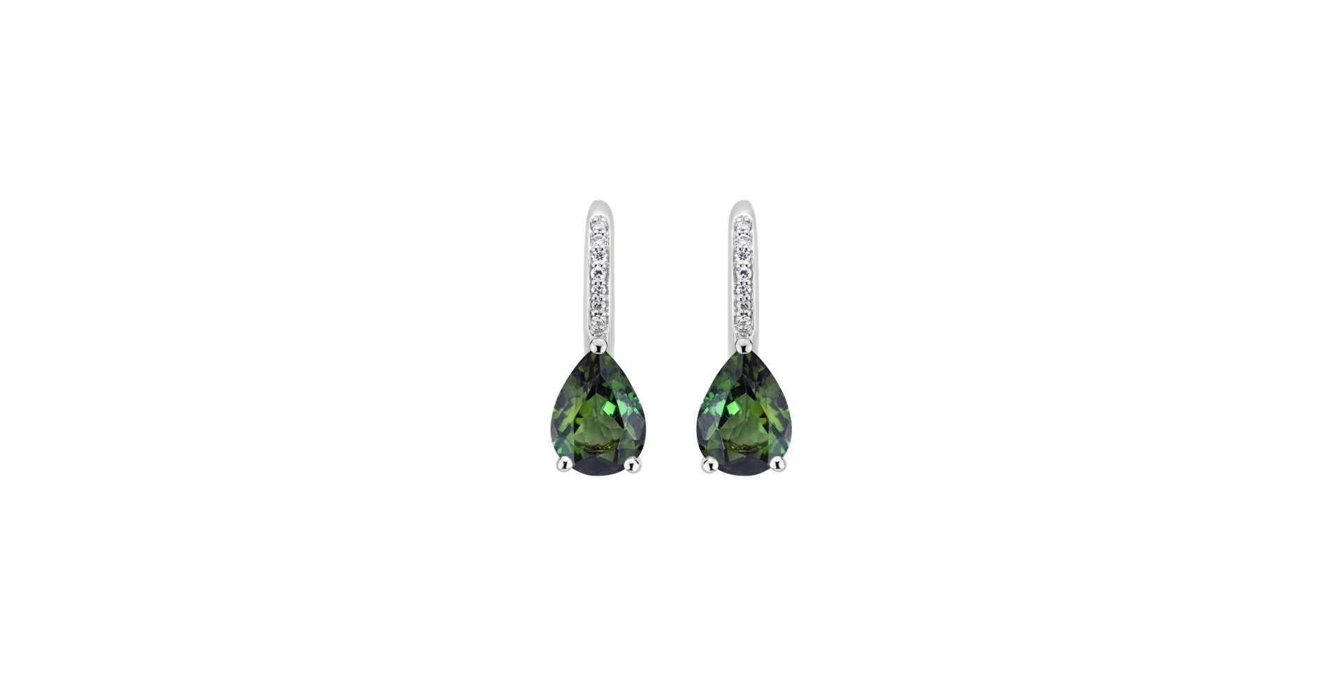 Diamond earrings with Tourmaline Tearfall