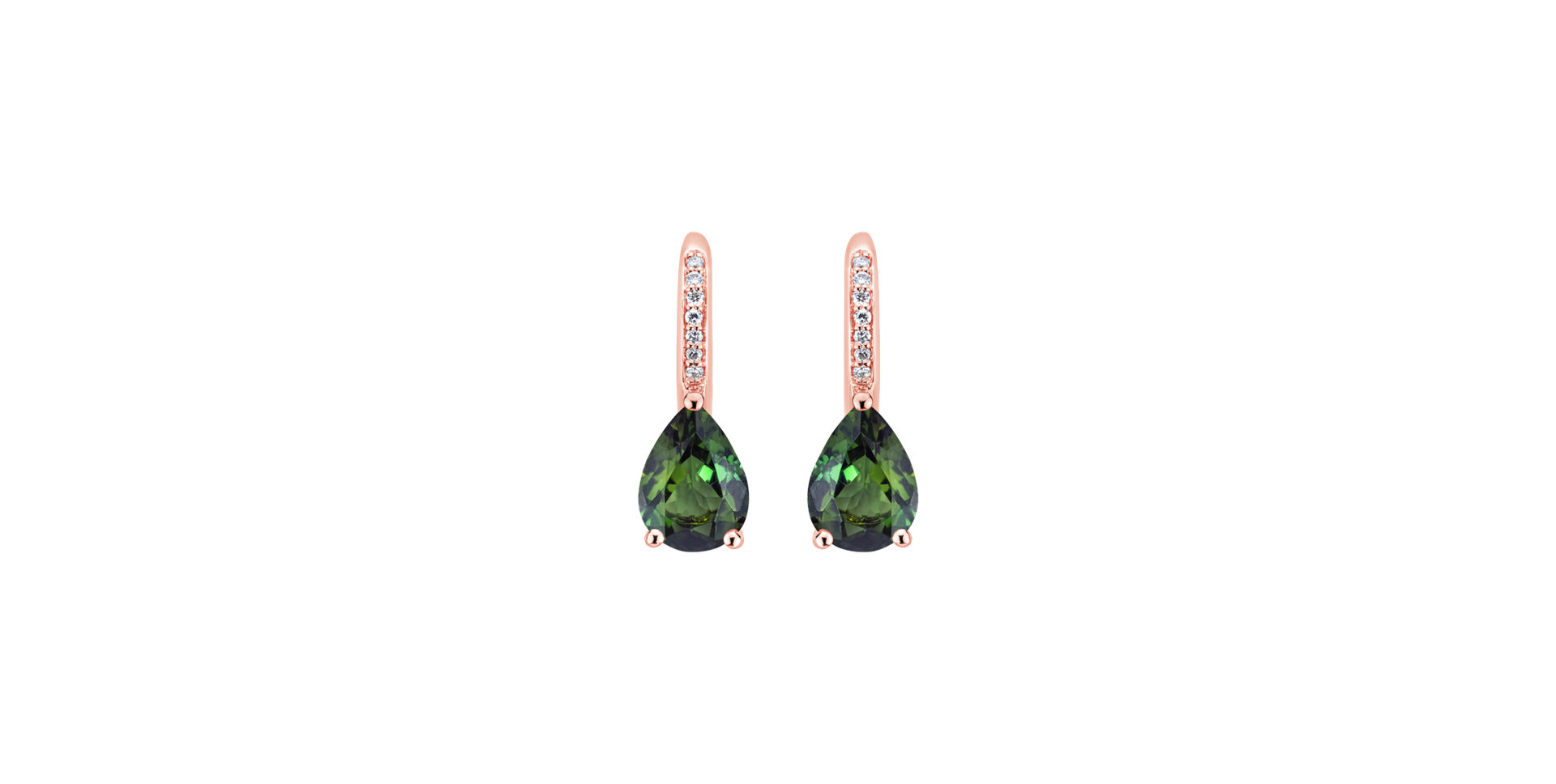 Diamond earrings with Tourmaline Tearfall