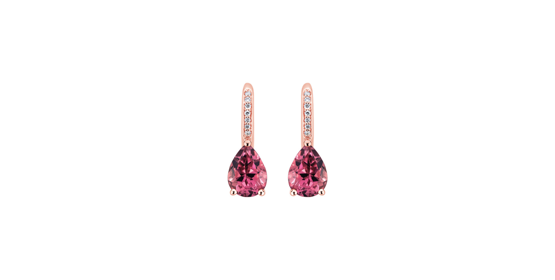 Diamond earrings with Tourmaline Tearfall