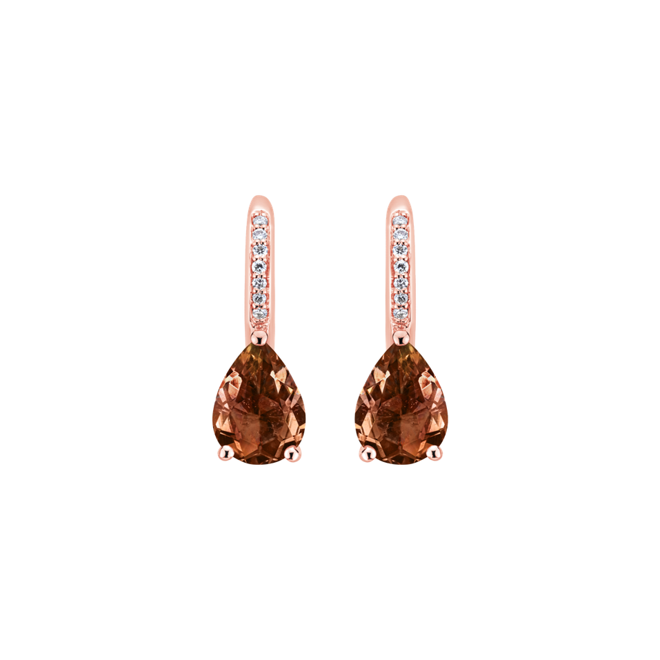 Diamond earrings with Tourmaline Tearfall