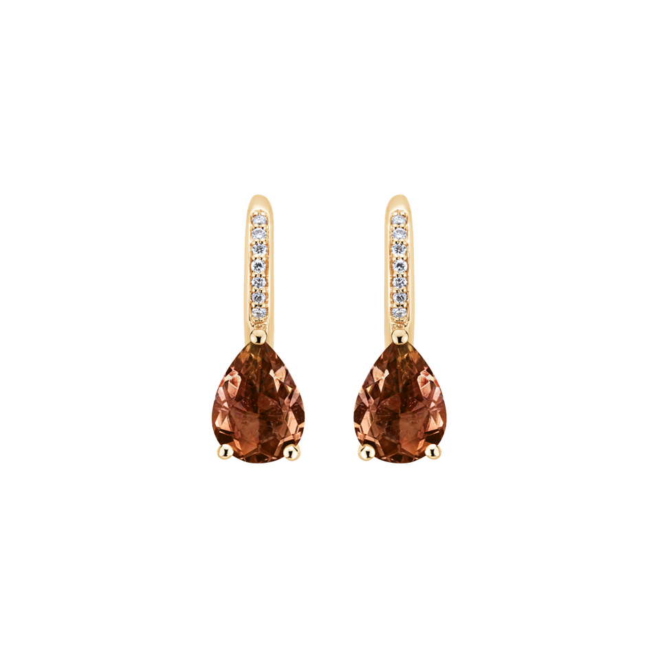 Diamond earrings with Tourmaline Tearfall