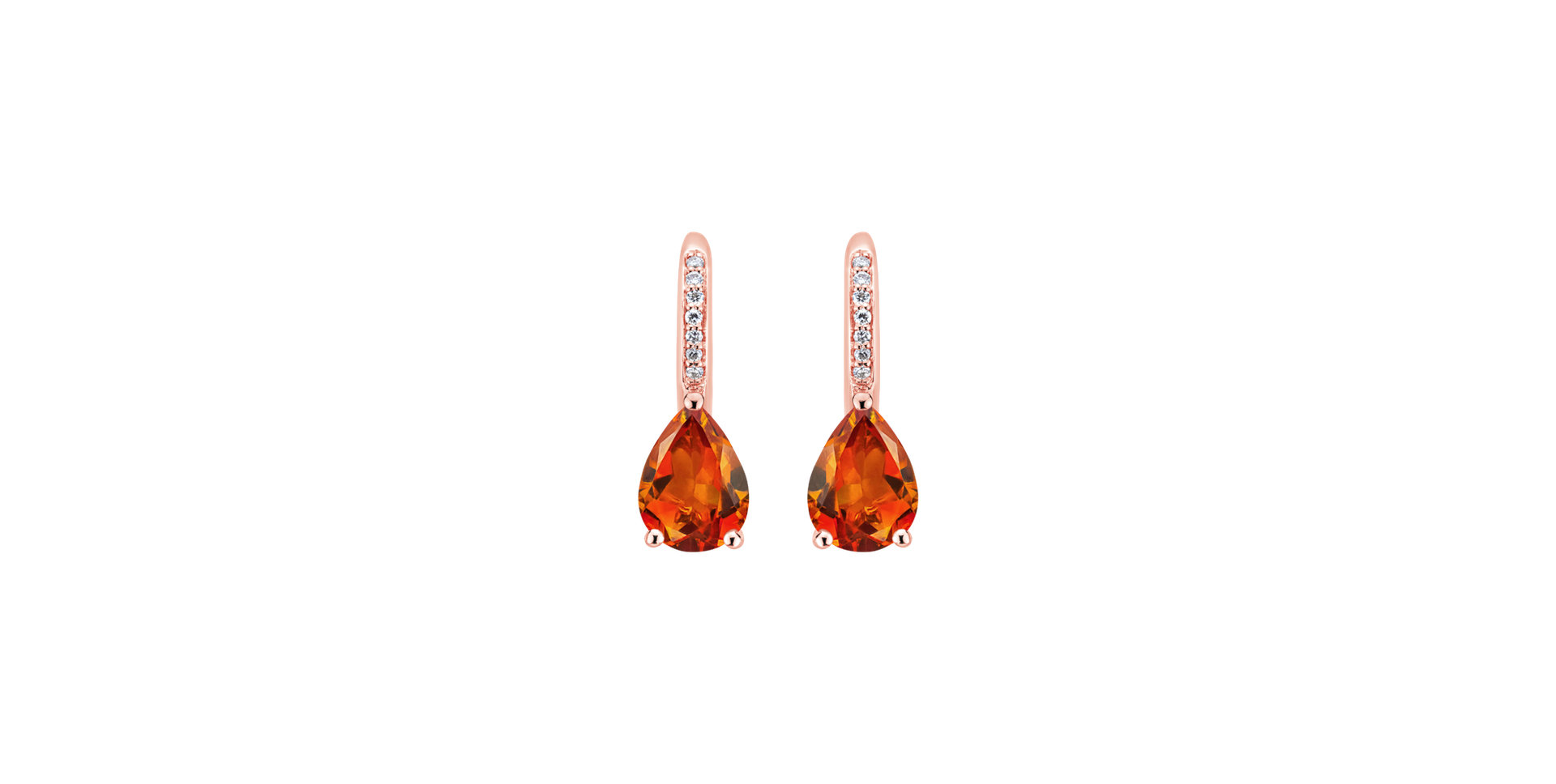 Diamond earrings with Citrine Tearfall