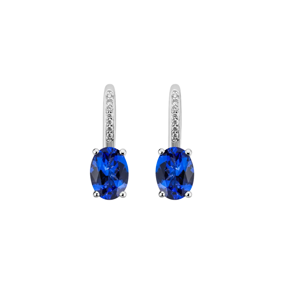 Diamond earrings with Tanzanite Lucrezia