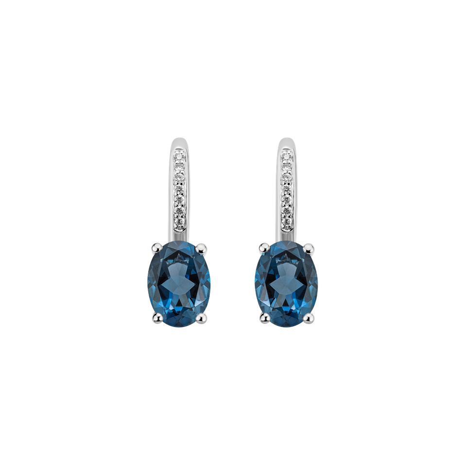 Diamond earrings with Topaz Lucrezia