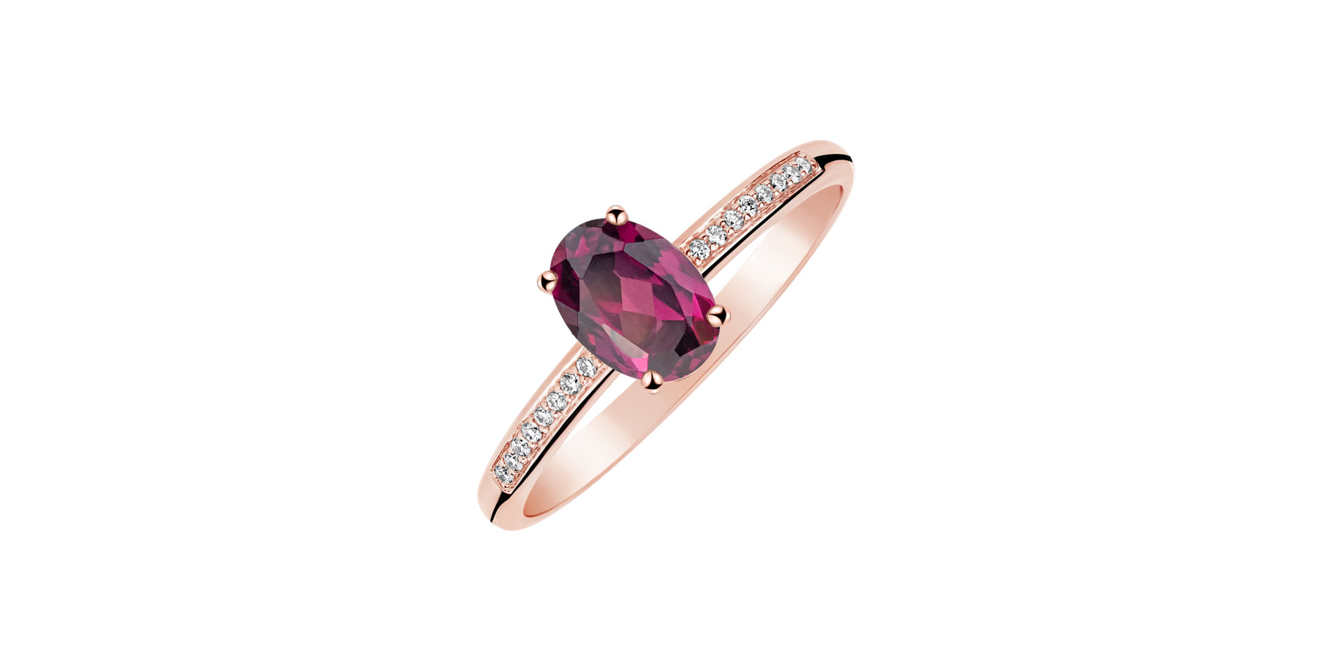Diamond ring with Rhodolite Pauliene