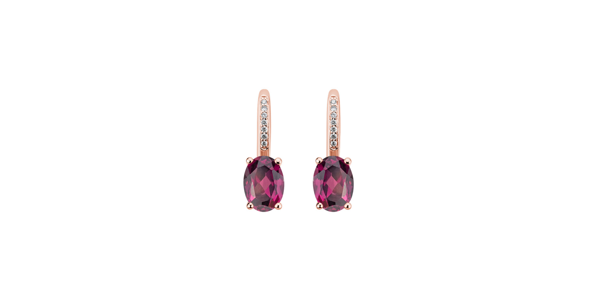 Diamond earrings with Rhodolite Lucrezia