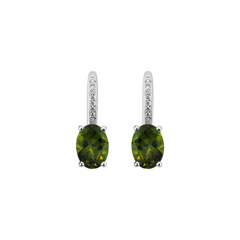 Diamond earrings with Tourmaline Lucrezia