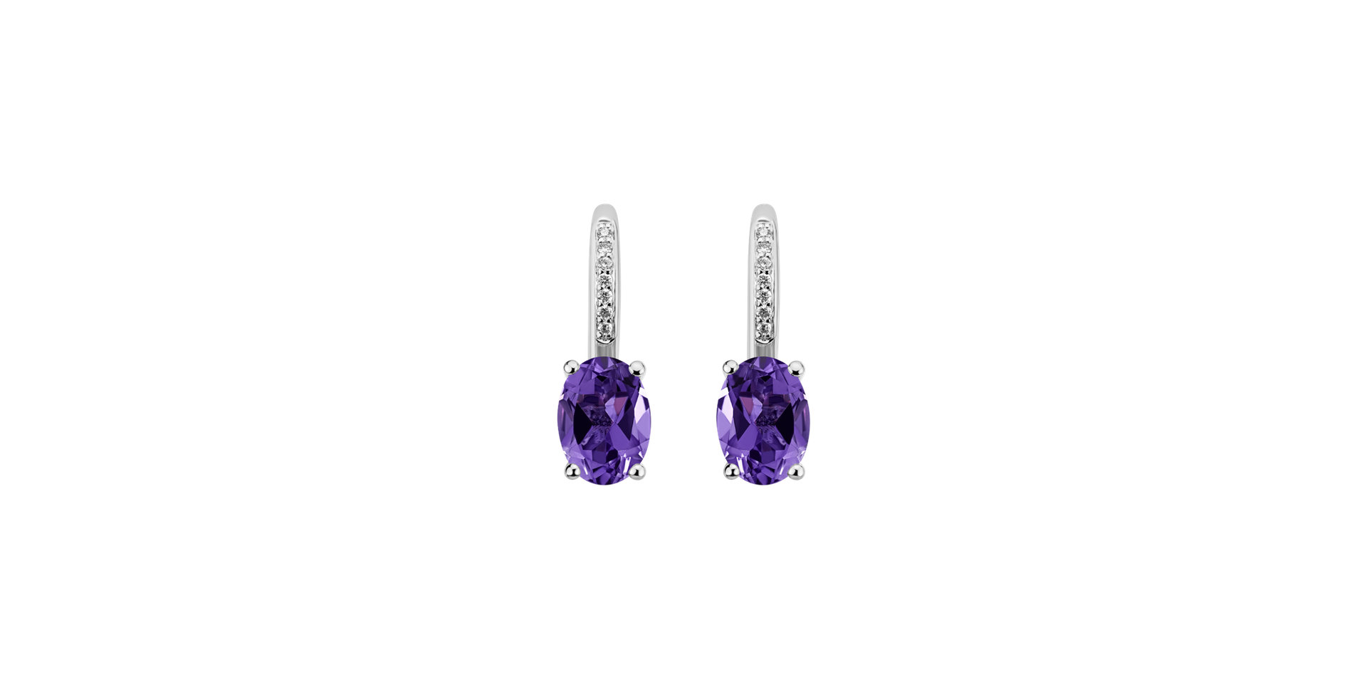 Diamond earrings with Amethyst Lucrezia