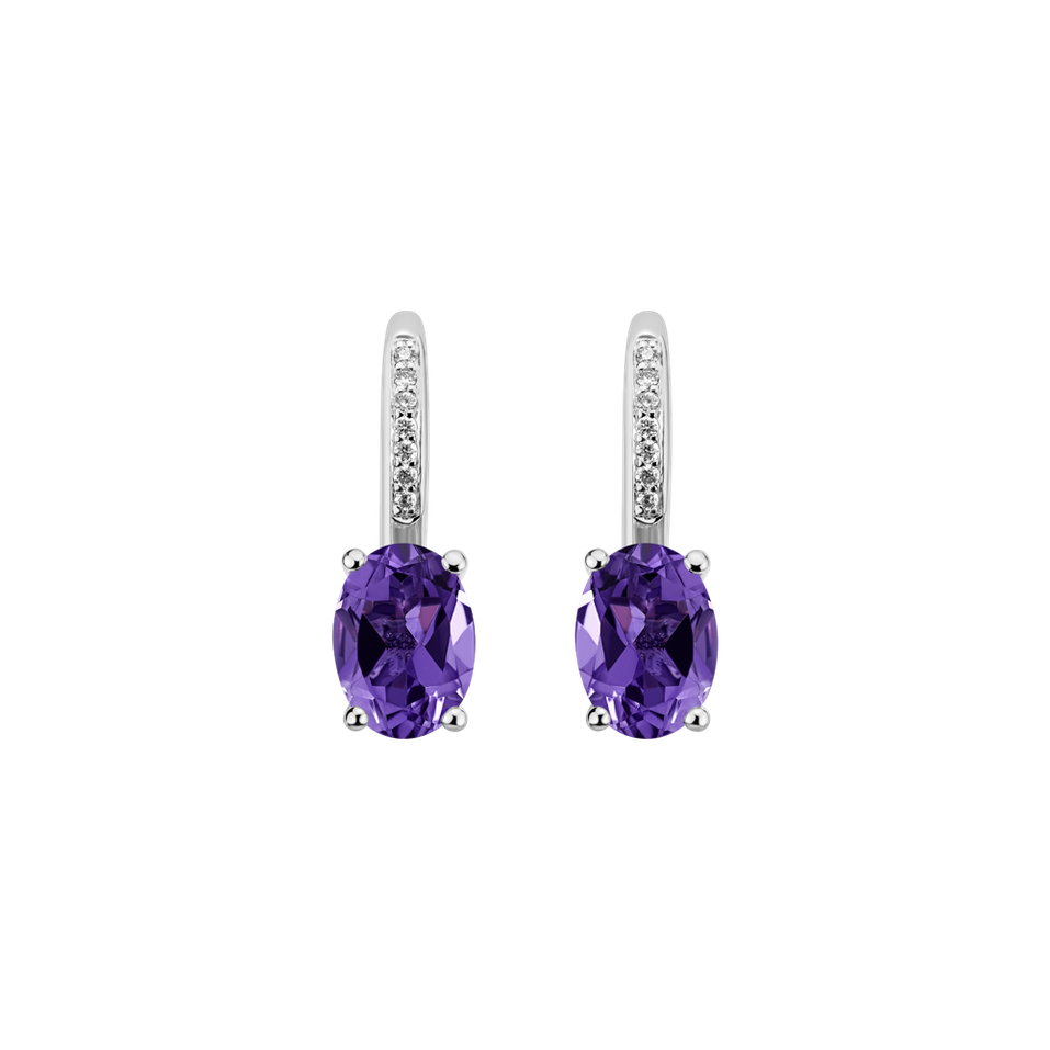 Diamond earrings with Amethyst Lucrezia
