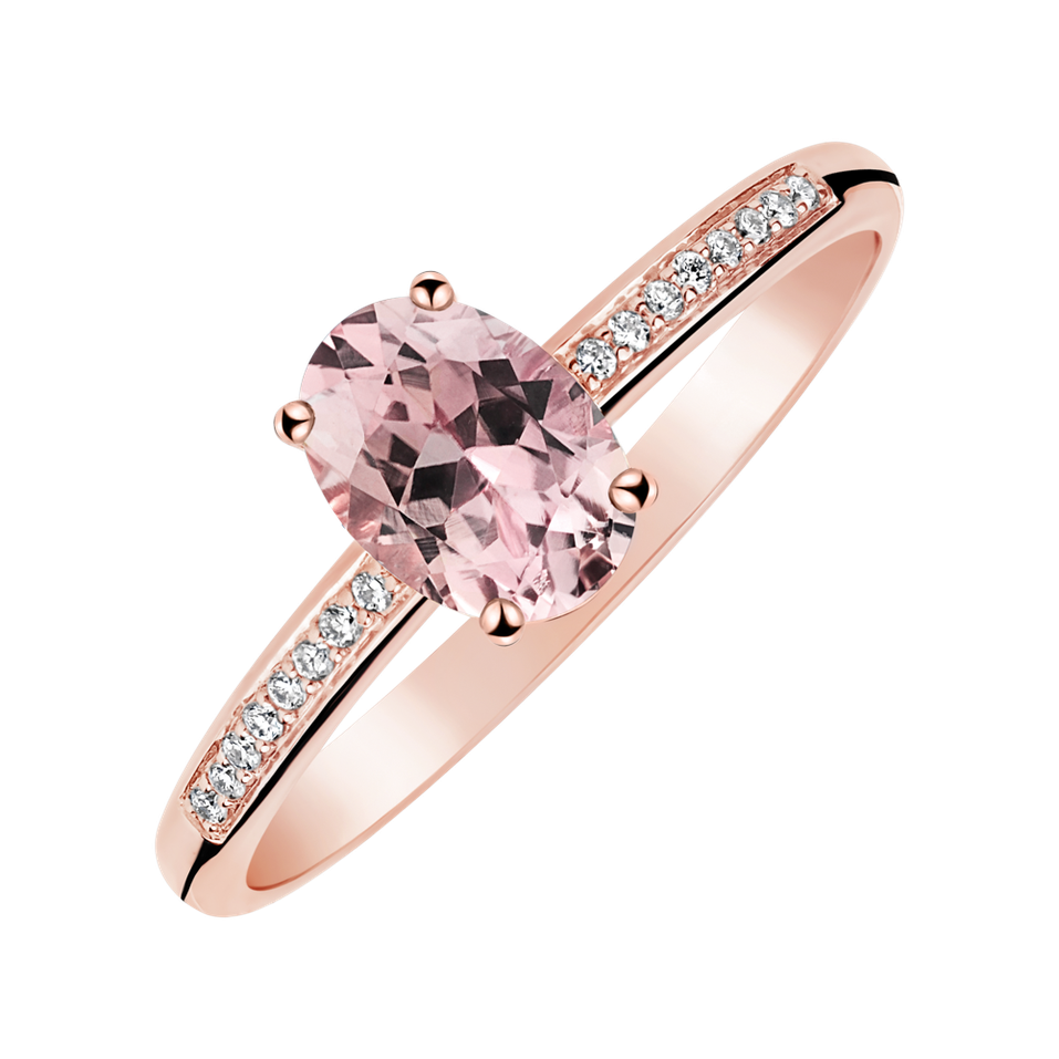 Diamond ring with Morganite Pauline