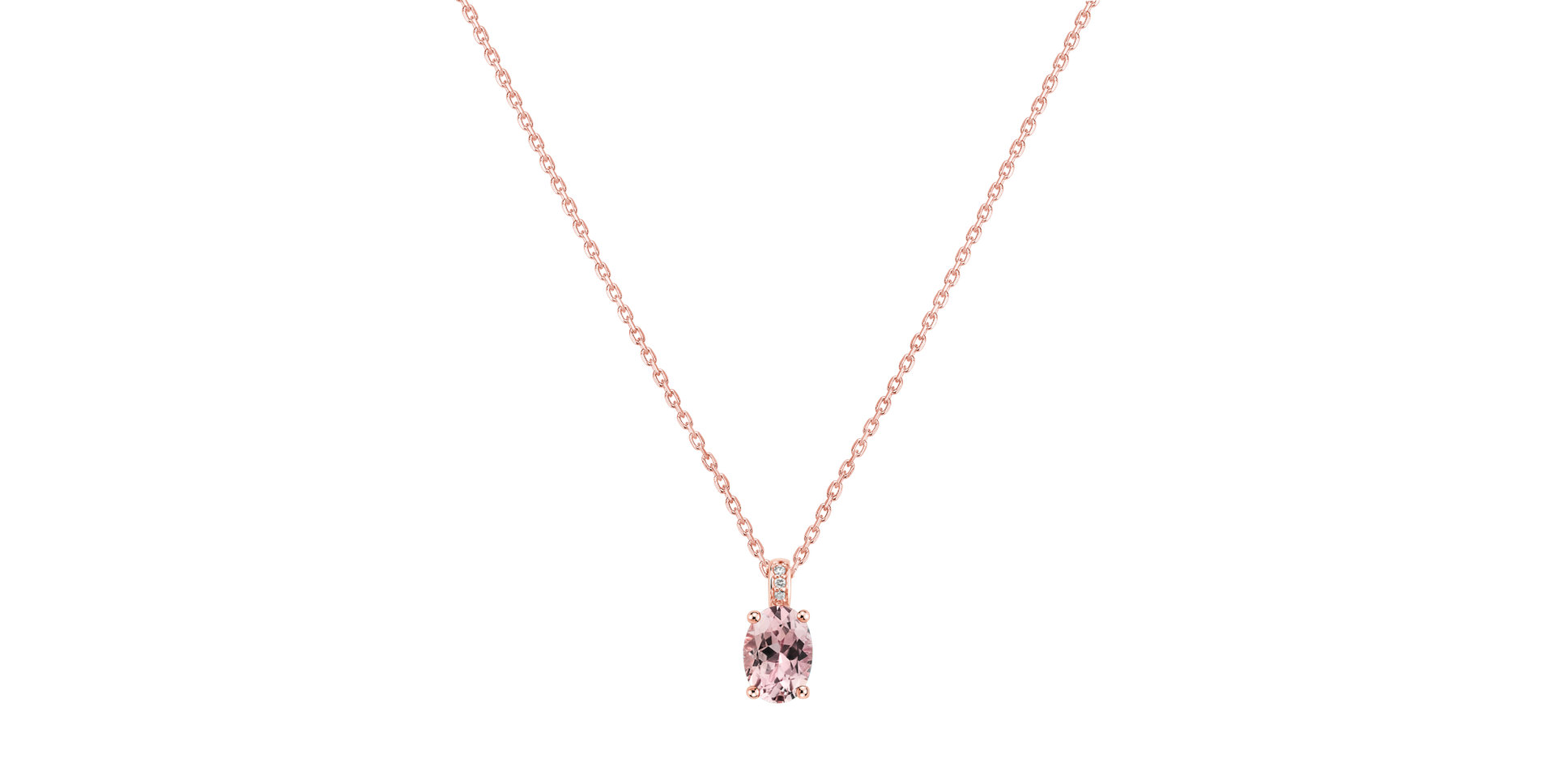 Diamond necklace with Morganite Euphemia